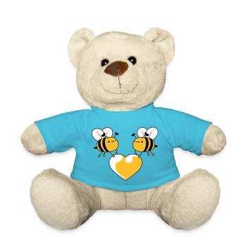 2 bees in love - Teddy Bear - atoll blue - Front