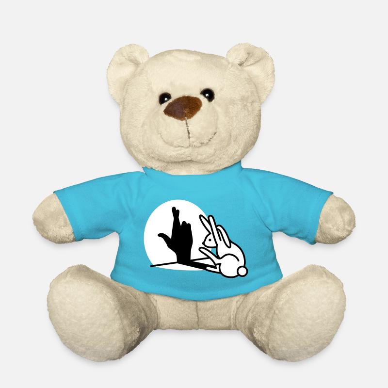 Lapin drôle main ombre croisant les doigts - Nounours - bleu outremer