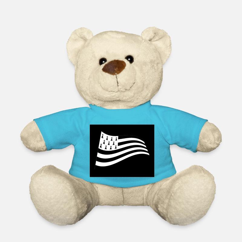 Bretonische Flagge im Wind - Teddy - Atollblau