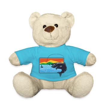 Cool outdoor fly fishing dream fishing gift - Teddy Bear - atoll blue - Front