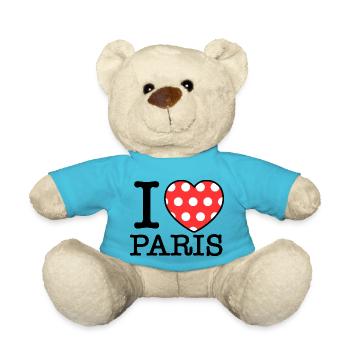I Love Paris | I Heart Paris - Teddy Bear - atoll blue - Front
