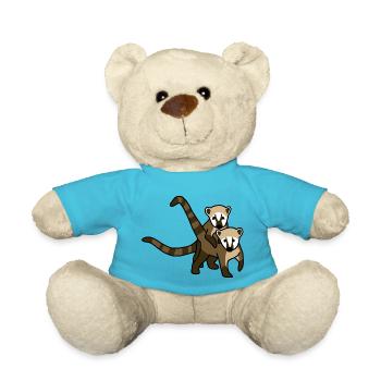 Coati Tier T-Shirt - Teddy - Atollblau - Vorne