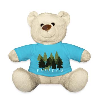 Fuchs Wald Freiheit Spruch - Teddy - Atollblau - Vorne