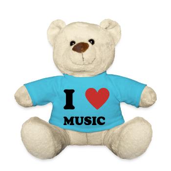 I Love Music - Teddy Bear - atoll blue - Front
