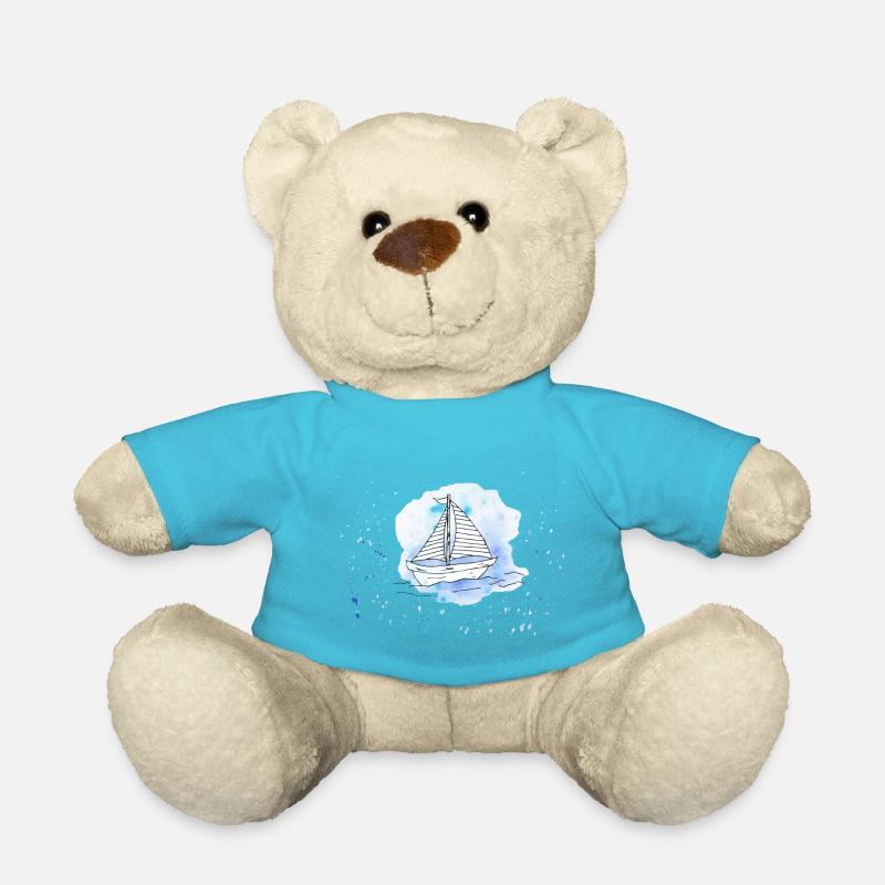 Aquarell Schiffchen - Teddy - Atollblau