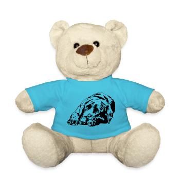 LABRADOR Retriever Labbi Dogs Portrait Wilsigns - Teddy Bear - atoll blue - Front
