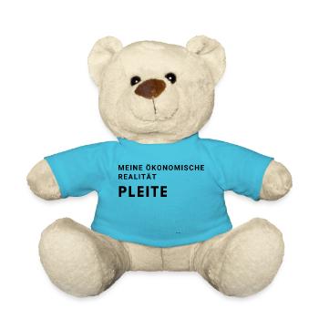 meine ökonomische Realität. Pleite. Geschenk - Teddy - Atollblau - Vorne