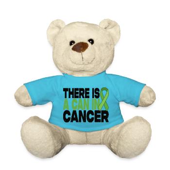 There is a can in Cancer - Green Ribbon - Teddy Bear - atoll blue - Front