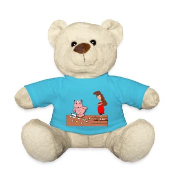 mama nilpferd haushalt alltag kaputt eier genervt - Teddy - Atollblau - Vorne