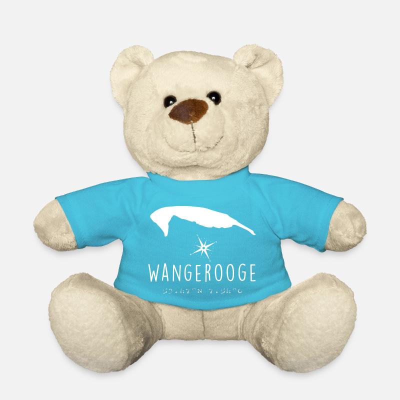 Wangerooge Herzschlag Nordsee Geschenk - Teddy - Atollblau