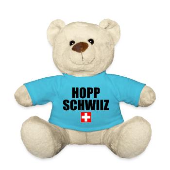 Hopp schwiiz - Teddy Bear - atoll blue - Front