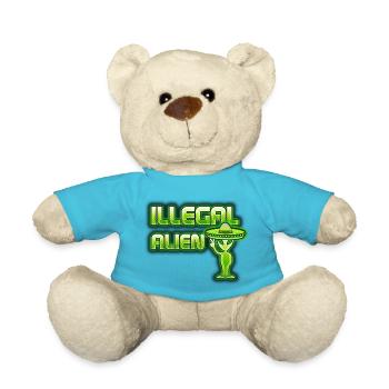 Funny Illegal Alien - Teddy Bear - atoll blue - Front