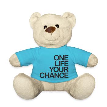 One LIFE your CHANCE 01 black - Teddy Bear - atoll blue - Front