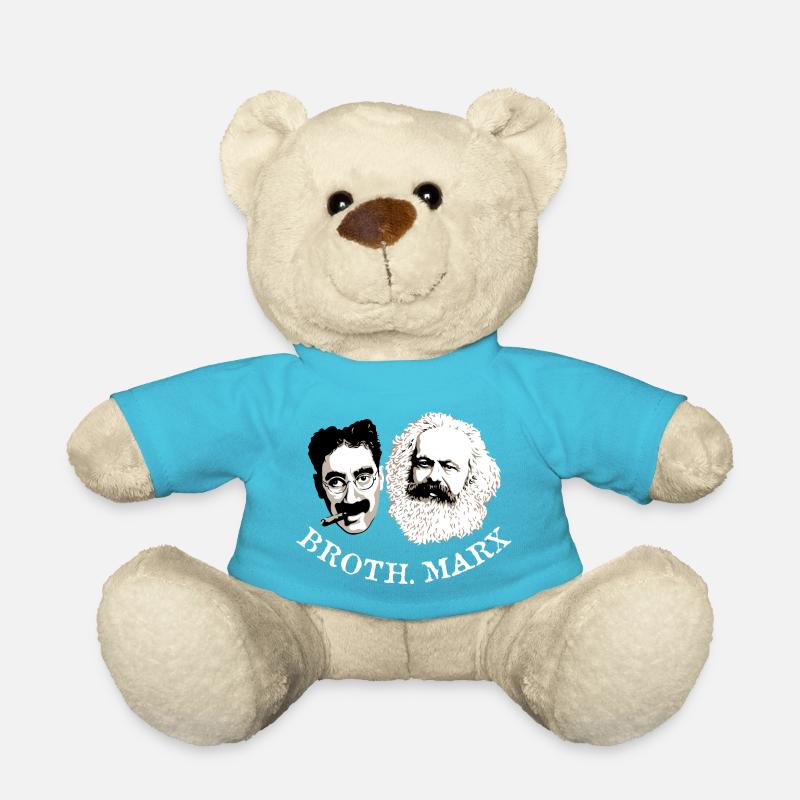Brothers Marx - white typo - Teddy Bear - atoll blue