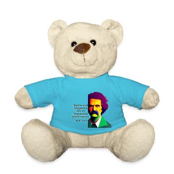 Mark Twain Zitat: geistige Gesundheit und Glück - Teddy - Atollblau - Vorne