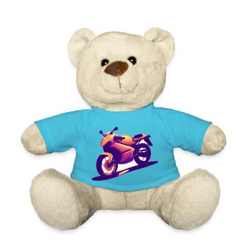 Motorcycle Motorcycle Fan Motorcross Motorcyclists - Teddy Bear - atoll blue - Front