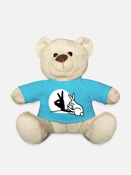 Drôle Lapin main marionnettes d’ombre humour pop art - Nounours - bleu outremer