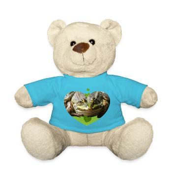 Frosch Kröte Frösche Prinz - Teddy - Atollblau - Vorne