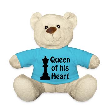 Boardgame Chess Backgammon Game Night - Teddy Bear - atoll blue - Front