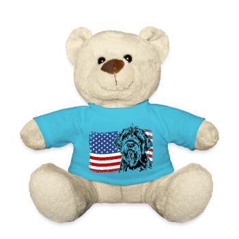 Korthals Griffon Amérique Flag Chien Chiens Wilsigns - Nounours - bleu outremer - Devant