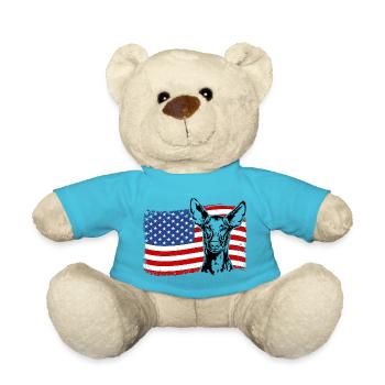 Pharaon Dog America Flag Chien Chiens Wilsigns - Nounours - bleu outremer - Devant