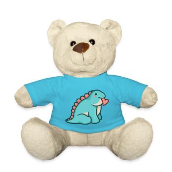 Hugadino Chuck avec cœur, Dino, Dinosaure mignon - Nounours - bleu outremer - Devant