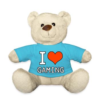 I love Gaming - Teddy - Atollblau - Vorne