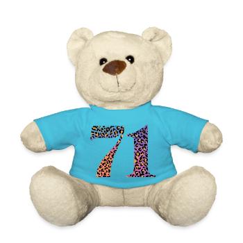 71e anniversaire léopard - Nounours - bleu outremer - Devant