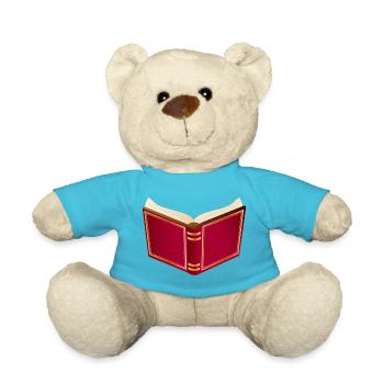 Open red book for Santa Claus and Christmas - Teddy Bear - atoll blue - Front