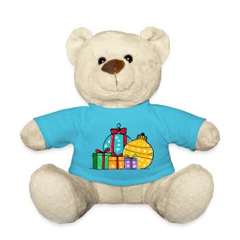 Weihnachtsgeschenkkugeln & -boxen - Teddy - Atollblau - Vorne