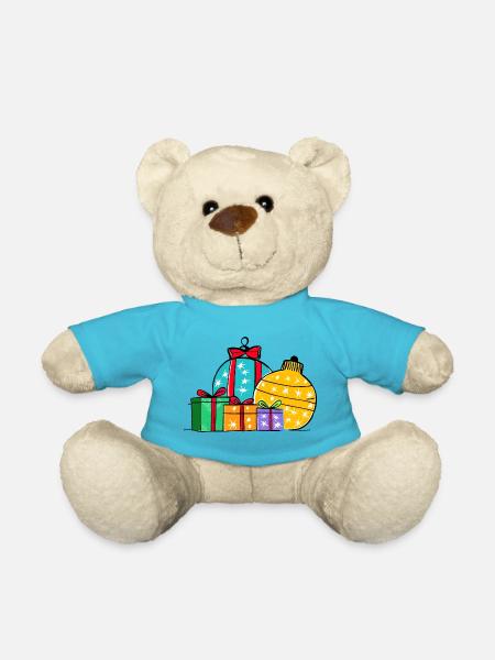 Christmas Gift Balls & Boxes - Teddy Bear - atoll blue
