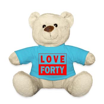 Love Forty Tennis Birthday Design 40 Shirt - Teddy - Atollblau - Vorne