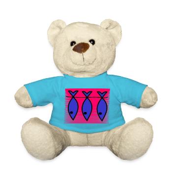 FISH. SARDINE. APRIL FOOLS. SEA. OCEAN - Teddy Bear - atoll blue - Front
