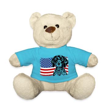 Allemand Shorthair US drapeau chien chiens Wilsigns - Nounours - bleu outremer - Devant