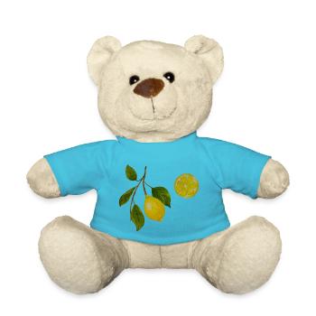 Lemon and lemon sprig - Teddy Bear - atoll blue - Front
