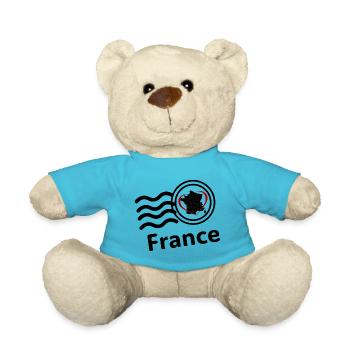 Stamp France - Teddy Bear - atoll blue - Front