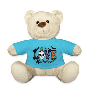 Halloween Love Lettering Gnome - Teddy Bear - atoll blue - Front