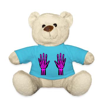 Skeleton Hands 02 - Teddy Bear - atoll blue - Front
