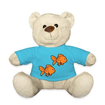 Poisson Poisson Rouge - Nounours - bleu outremer - Devant