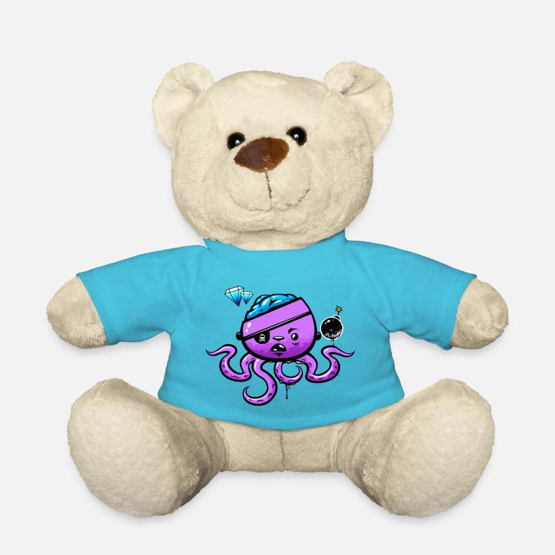 Piraten-Oktopus mit Bombe - Teddy - Atollblau