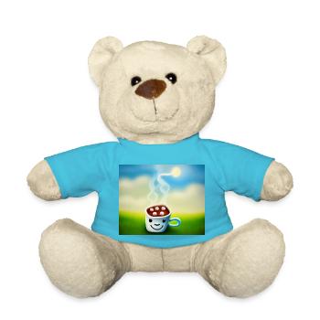 Autistic Art – sun-kissed coffee - Teddy Bear - atoll blue - Front