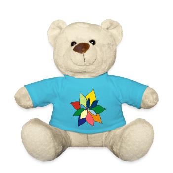 Bunter Blumenstrauß - Teddy - Atollblau - Vorne