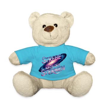 Strebe nach den Sternen – Kosmisches Design - Teddy - Atollblau - Vorne