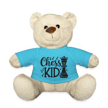 Chess Kid Schach Kinder Sprüche Zitate - Teddy - Atollblau - Vorne