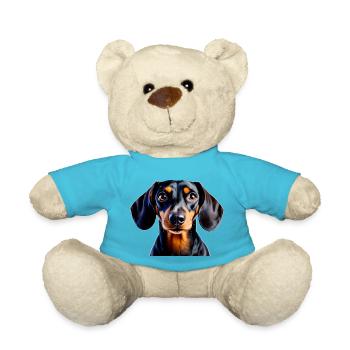Dachshund dog pet charm intelligence loyalty snout - Teddy - Atollblau - Vorne