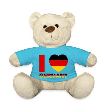 J’aime le design du drapeau de l’Allemagne - Nounours - bleu outremer - Devant