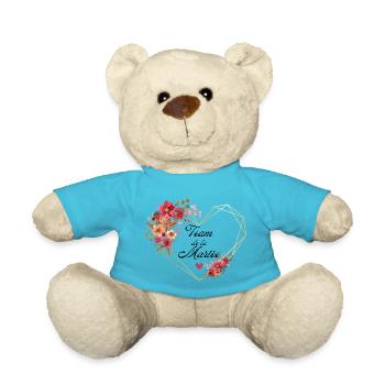 Brautteam Goldenes Herz Blumen - Teddy - Atollblau - Vorne
