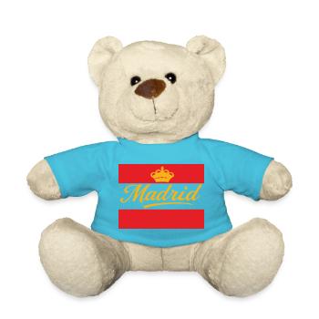 Madrid Krone Design auf Rot - Teddy - Atollblau - Vorne