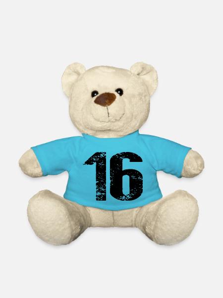 16 Zahl Trikot - Teddy - Atollblau