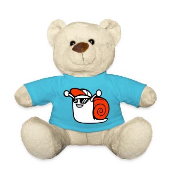 Snail Sunglasses Cute Cute Happy Cool - Teddy Bear - atoll blue - Front